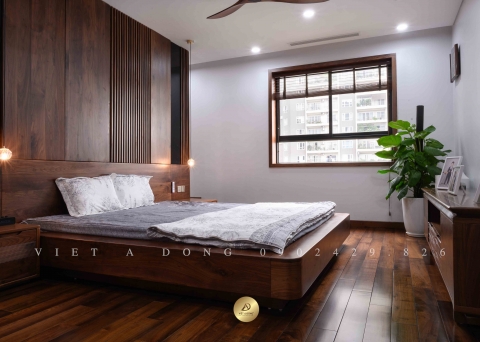 Giường ngủ gỗ óc chó V'LEVEL ONE GN- 06